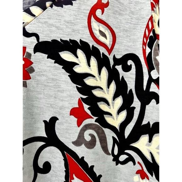 Honeyme Women's Sz S Boho Floral Paisley Print 3/4 Bell Sleeve Top Stretch Artsy - Picture 4 of 9